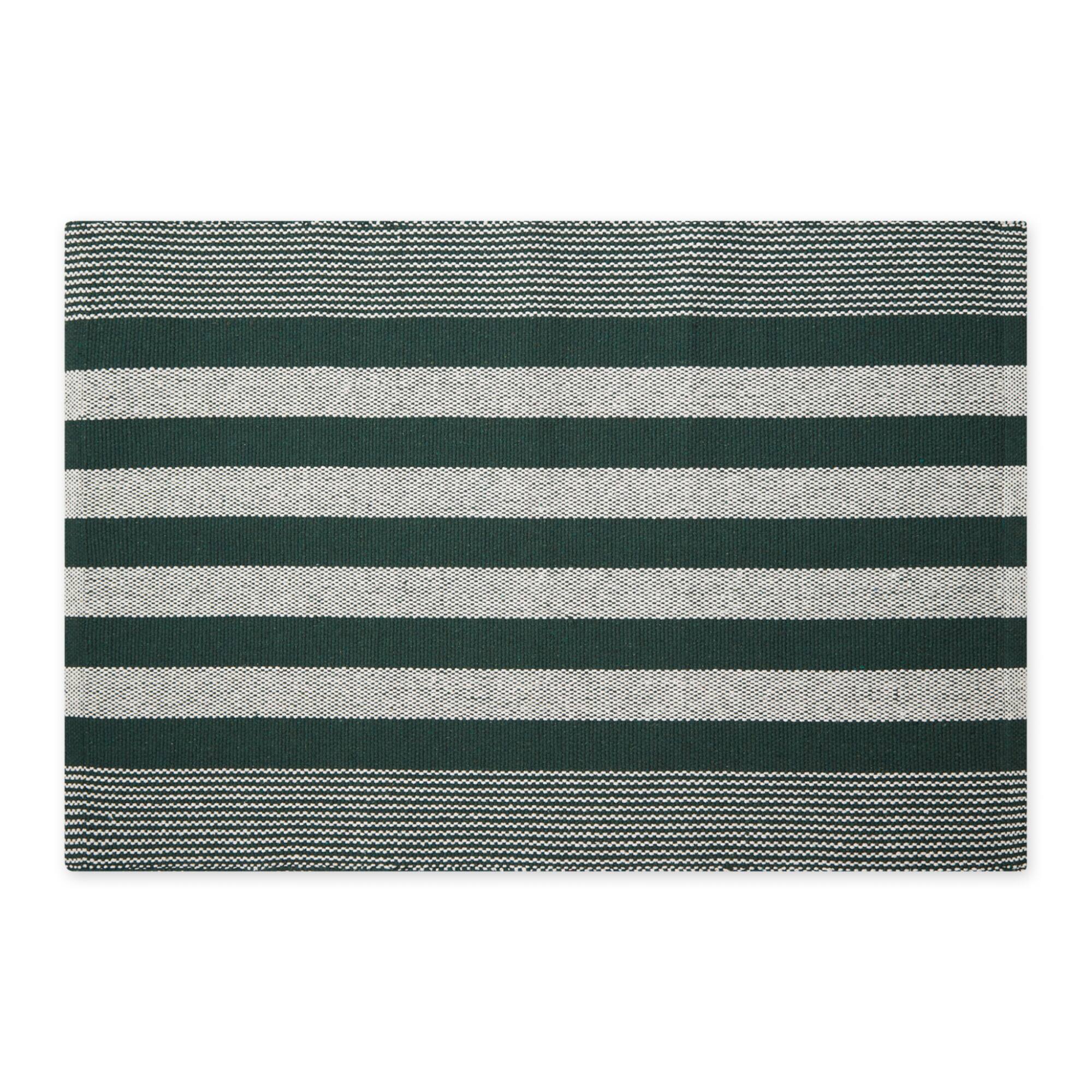 DII® Cabana Stripe Handwoven Recycled Yarn Rug